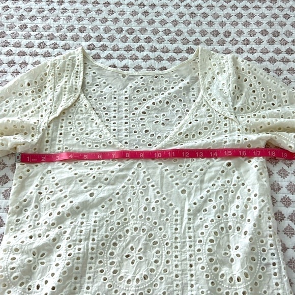Maaji Ivory Cream Eyelet Crotchet Boho Embroidered Swim Cover Up Dress Small - Picture 13 of 17